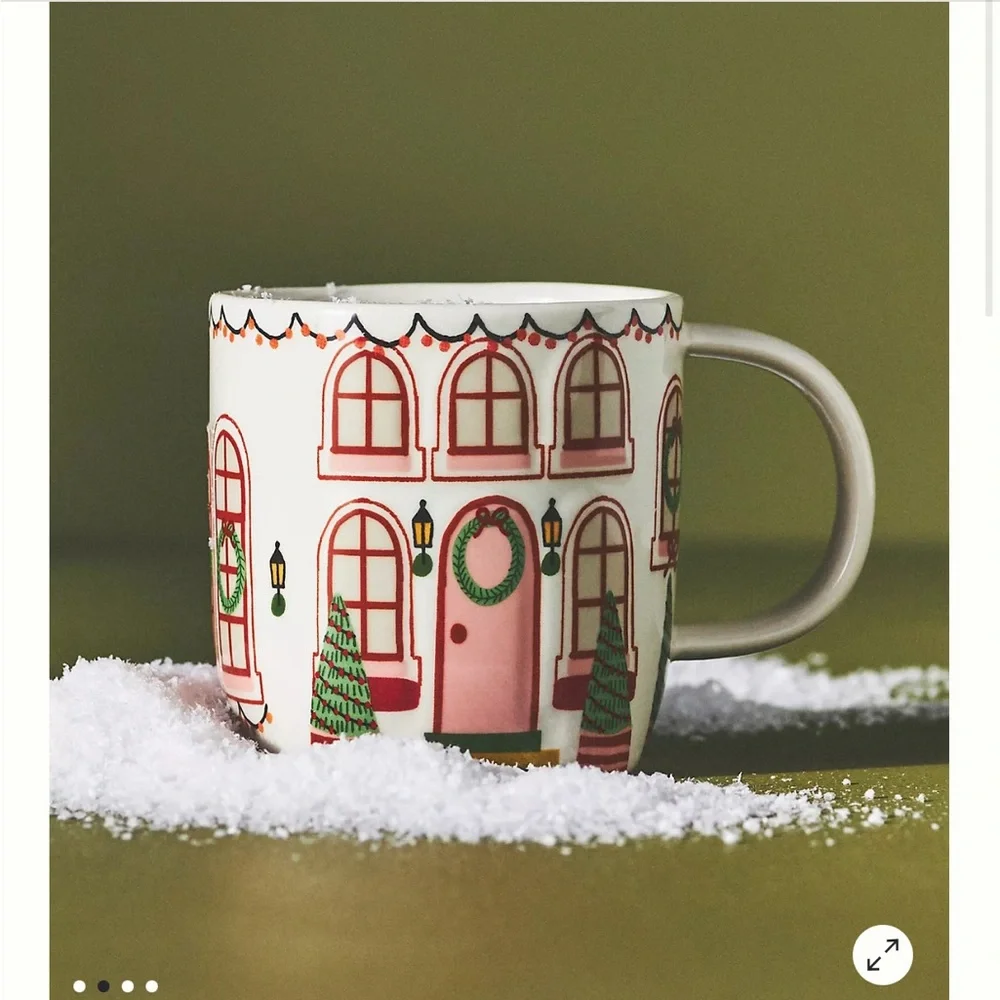 Anthropologie Chalet Village Holiday Christmas House Teapot & Two Mugs Set - Picture 10 of 10